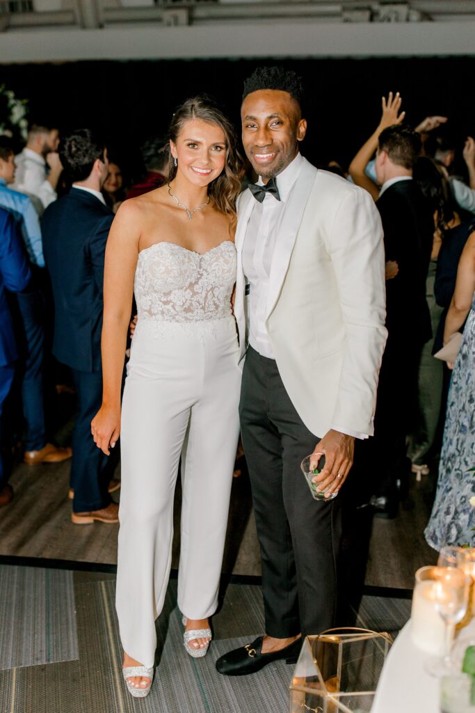 Bride and groom at Adler Planetarium in Chicago