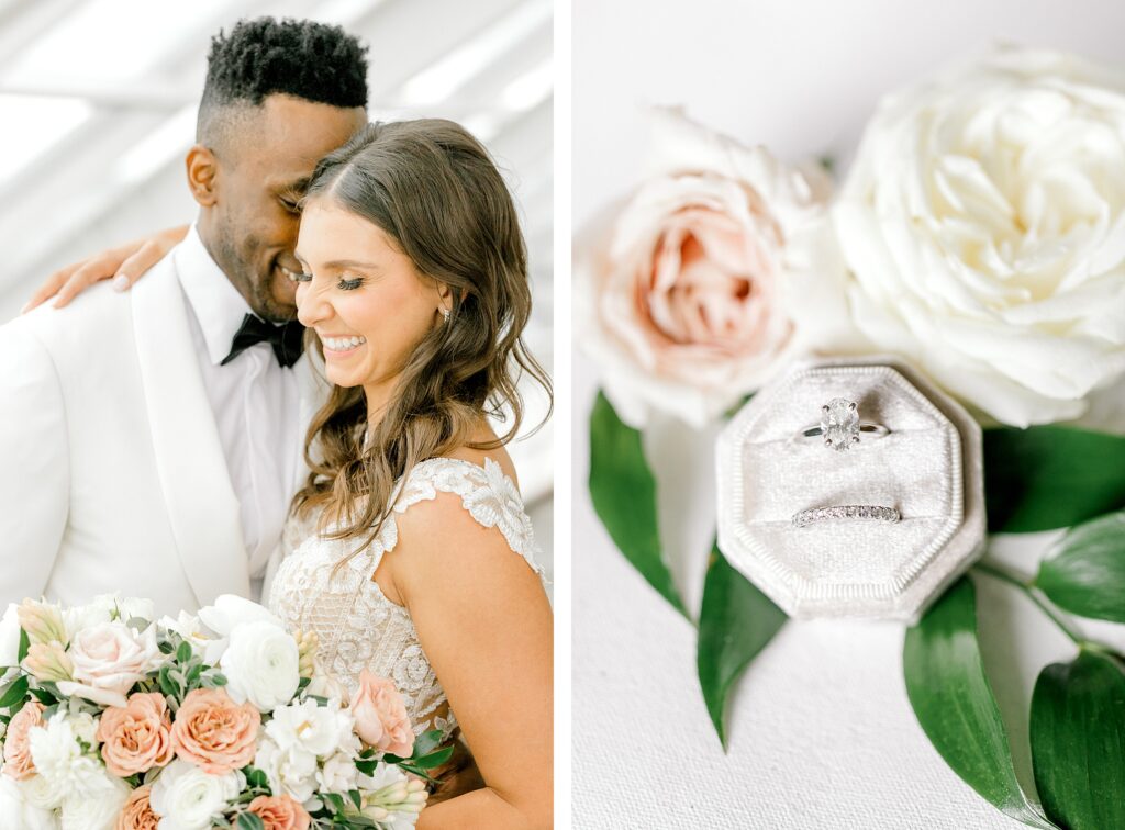 Bride and groom at Adler Planetarium in Chicago