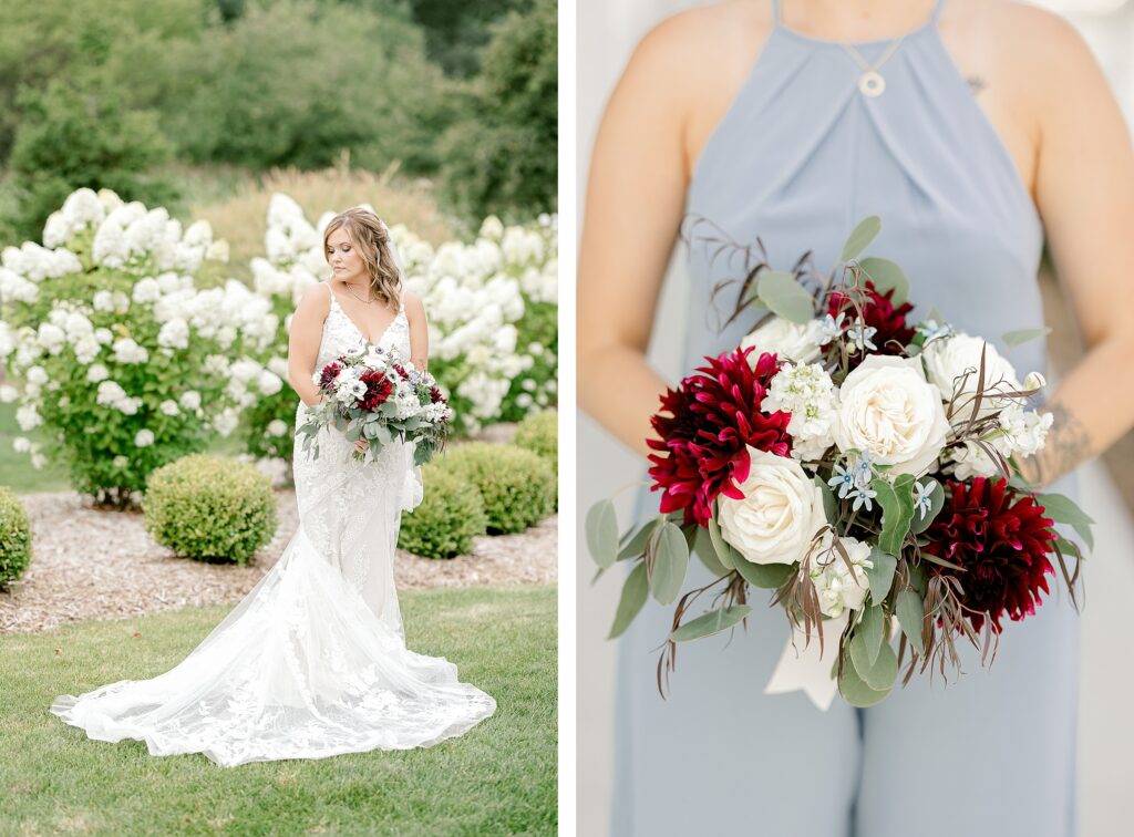 Mackenzie and Russell Wigent couple portraits by Gun Lake during their Shelbyville Michigan wedding