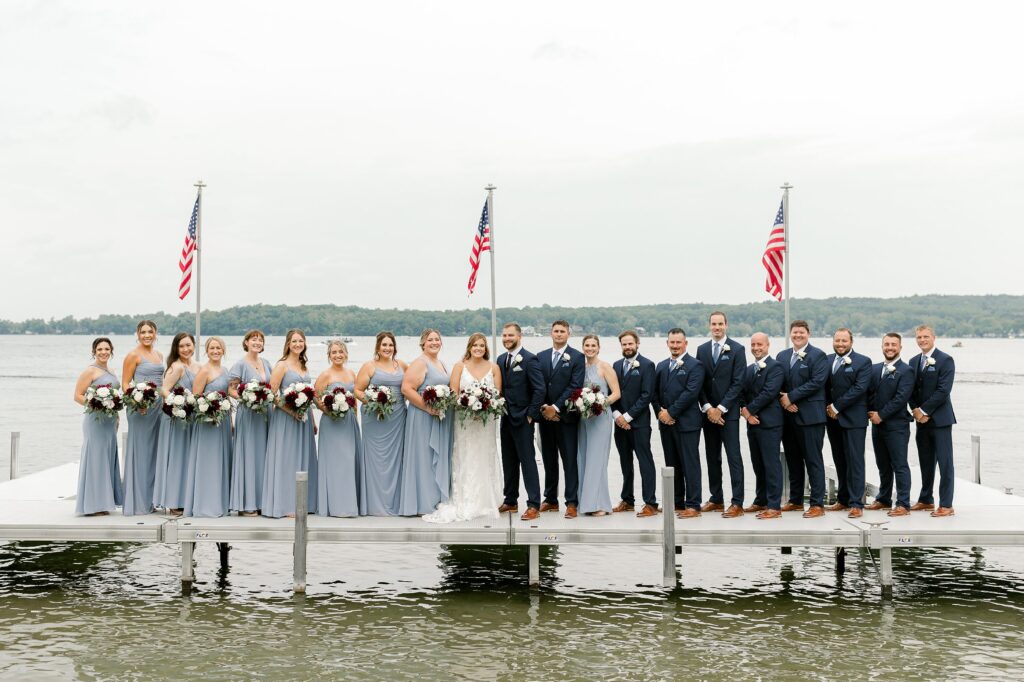 Mackenzie and Russell Wigent couple portraits by Gun Lake during their Shelbyville Michigan wedding