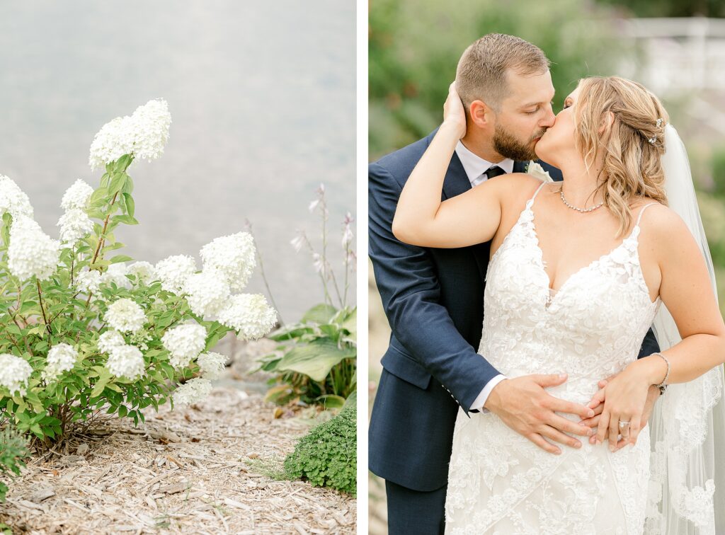 Sunset over Gun Lake during Mackenzie & Russell’s Bay Pointe Inn Shelbyville Michigan wedding
