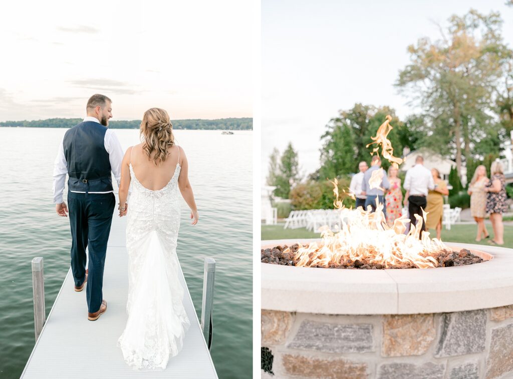 Sunset over Gun Lake during Mackenzie & Russell’s Bay Pointe Inn Shelbyville Michigan wedding