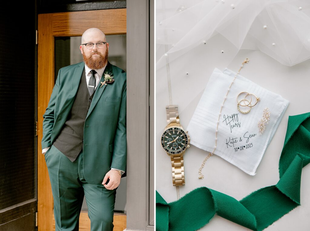 Detroit wedding photographer capturing portraits at The Colony Club