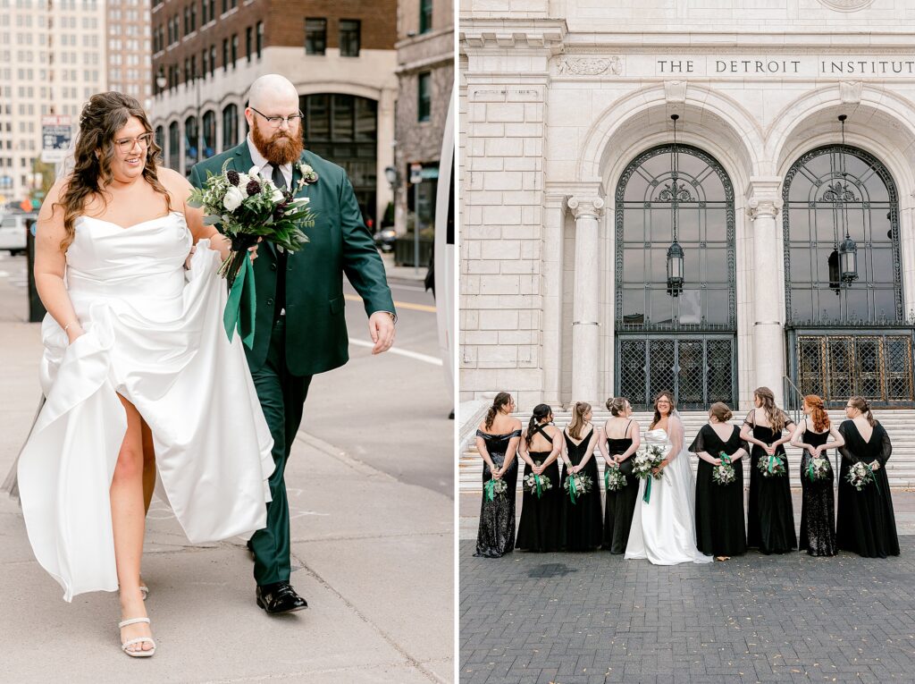 Detroit wedding photographer capturing portraits at The Colony Club