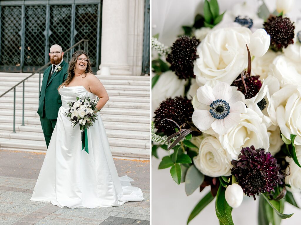 Detroit wedding photographer capturing portraits at The Colony Club