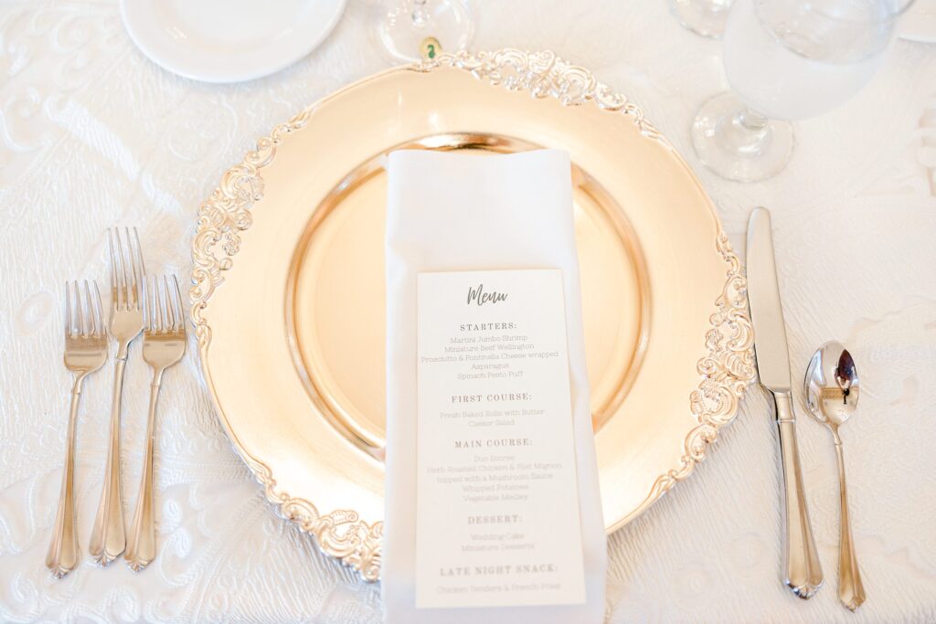 Elegant wedding reception inside The Colony Club Detroit