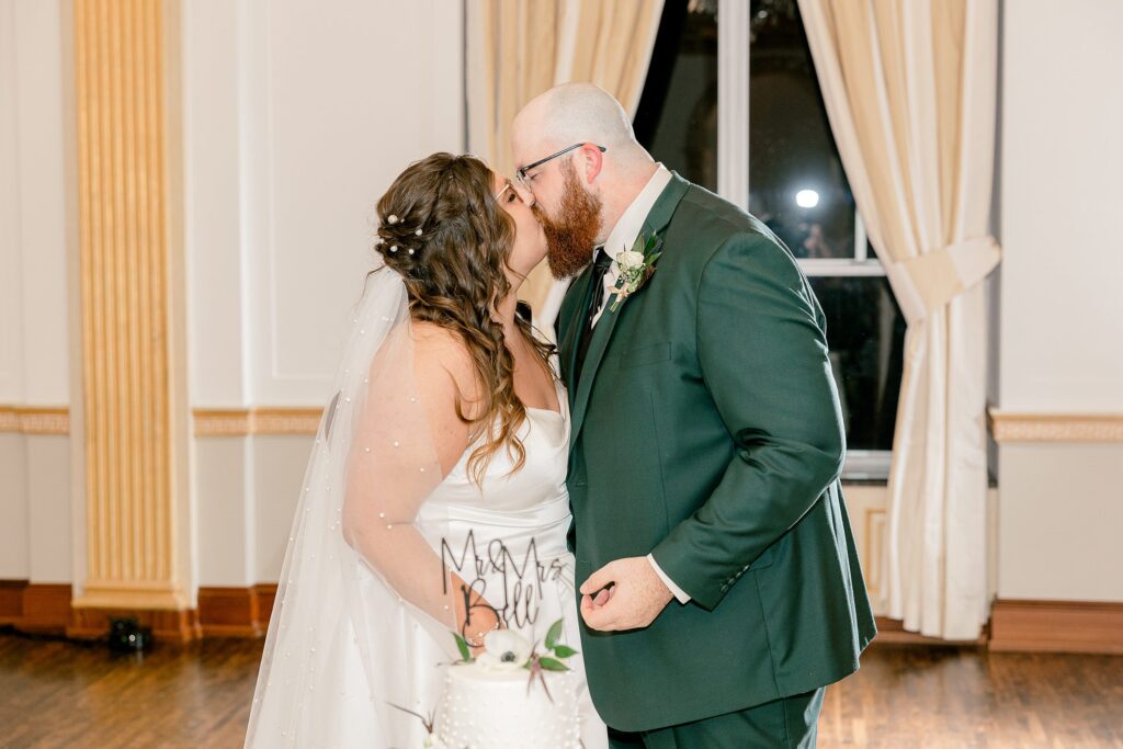 Katie and Sean sharing a quiet moment during their fall wedding at The Colony Club in Detroit