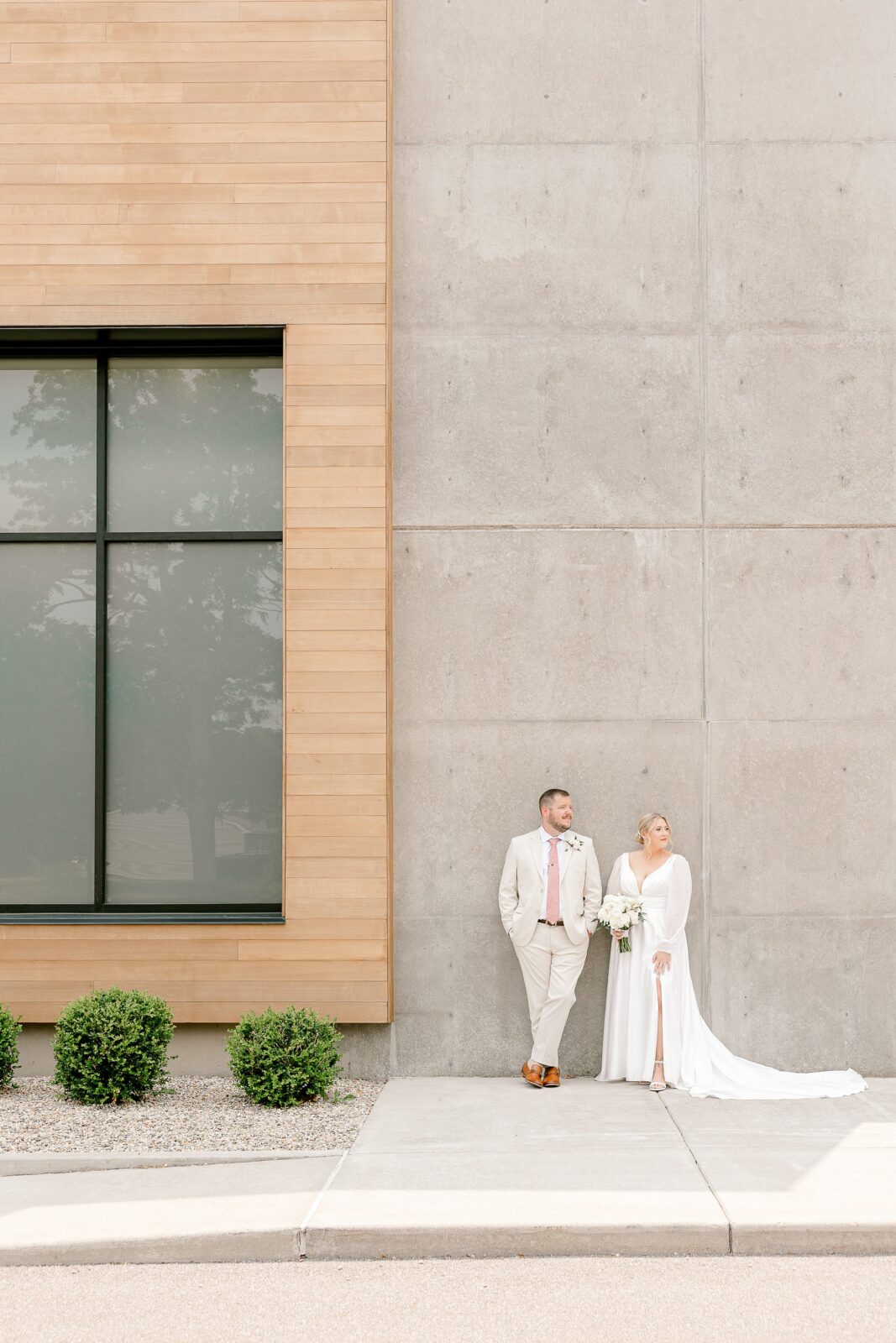 Bride and groom portraits at Leona Road wedding venue in Grand Rapids