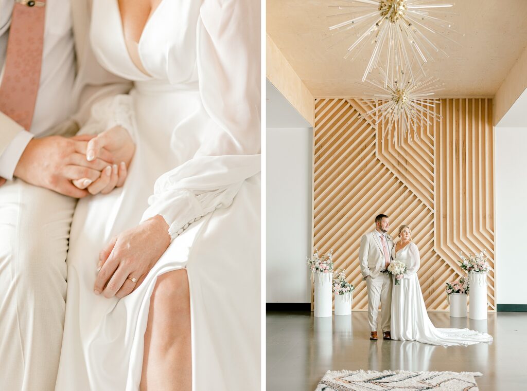 Bride and groom portraits at Leona Road wedding venue in Grand Rapids