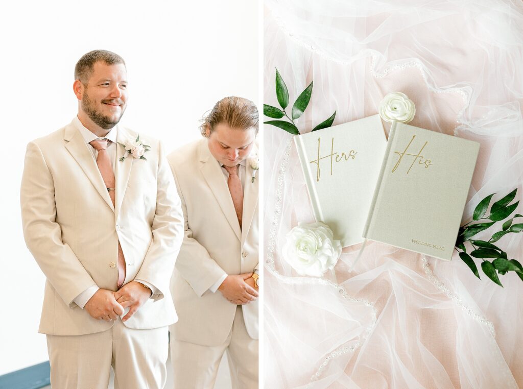 Ceremony at Leona Road wedding in Grand Rapids with natural light