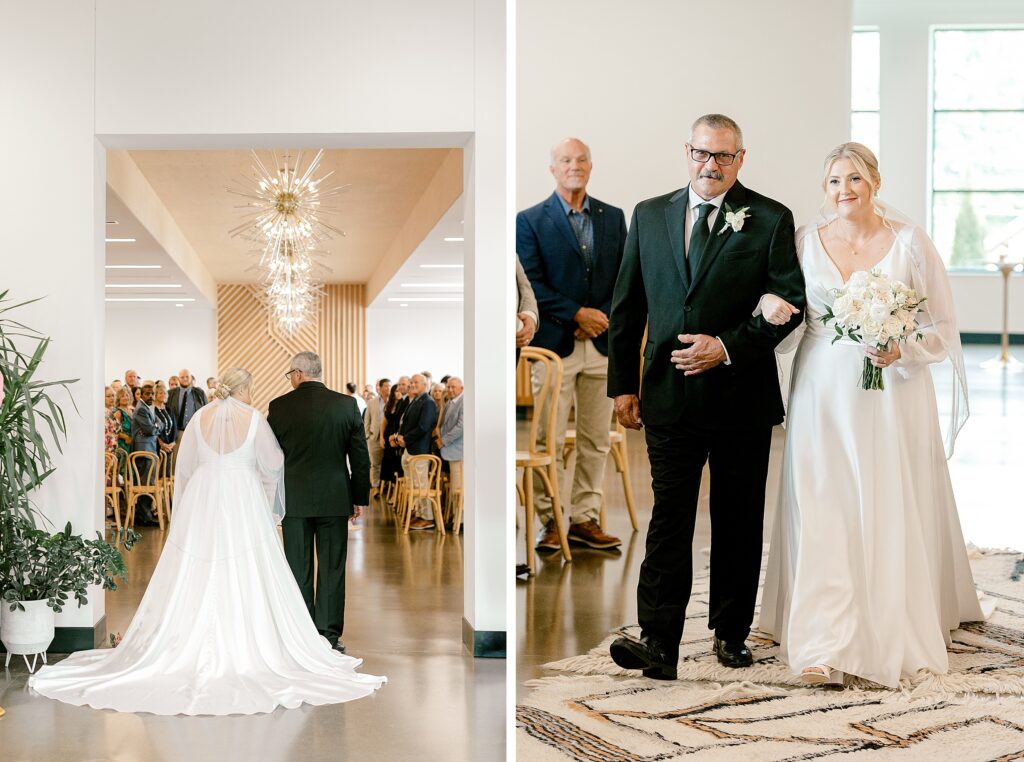 Ceremony at Leona Road wedding in Grand Rapids with natural light