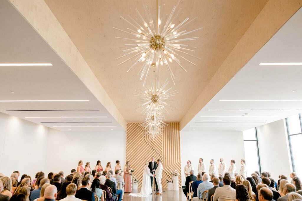 Ceremony at Leona Road wedding in Grand Rapids with natural light