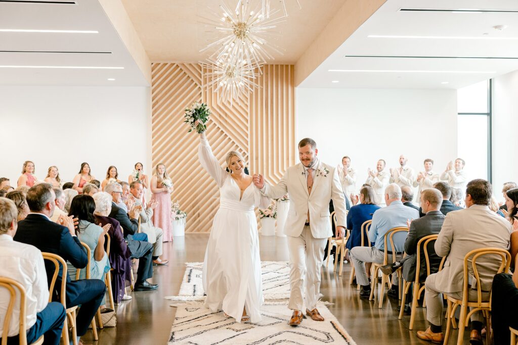 Ceremony at Leona Road wedding in Grand Rapids with natural light