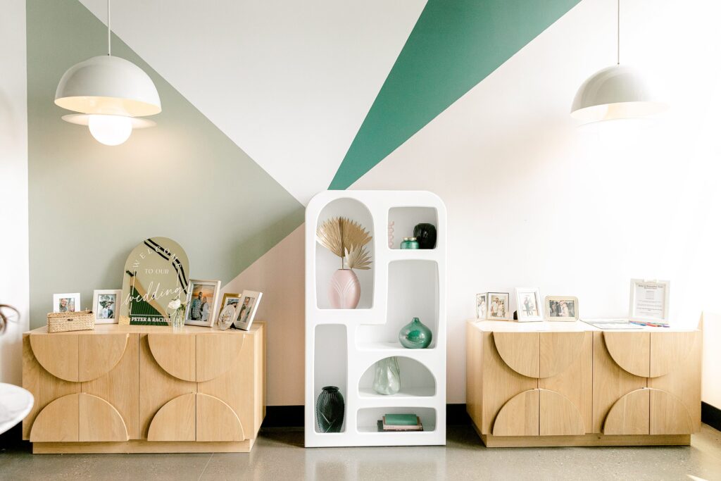 Reception details and decorations at Leona Road wedding in Grand Rapids