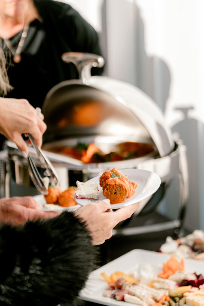 Coastal Reserve appetizers being served at cocktail hour