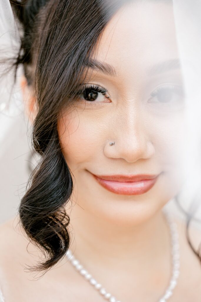 Close-up bridal portrait at Leona Road in Grand Rapids